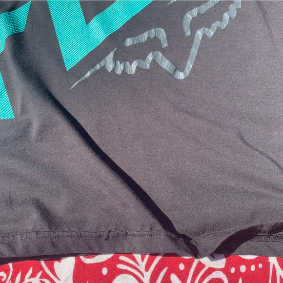 🏁🦊 Fox Racing Tech TruDri Black & Teal Short Sleeve Graphic Logo T-Shirt 🦊🏁 - Picture 14 of 15